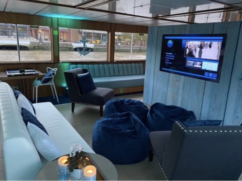 Cinema Experience layout on the River Princess by Thames Cruises