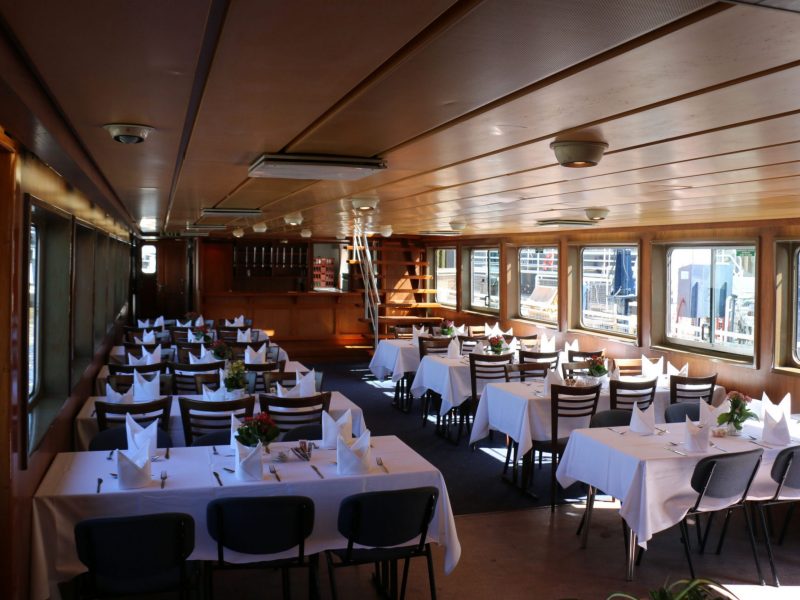 Interior view of the Thames Princess from Thames Cruises